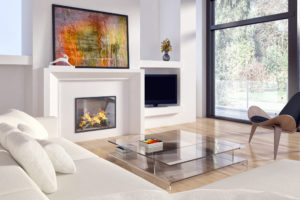 Living room salon z kominkiem